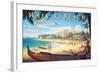 Waikiki Beach-Kerne Erickson-Framed Art Print