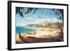 Waikiki Beach-Kerne Erickson-Framed Art Print