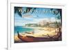 Waikiki Beach-Kerne Erickson-Framed Premium Giclee Print