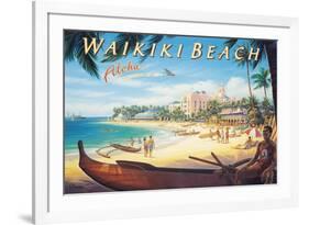 Waikiki Beach-Kerne Erickson-Framed Premium Giclee Print