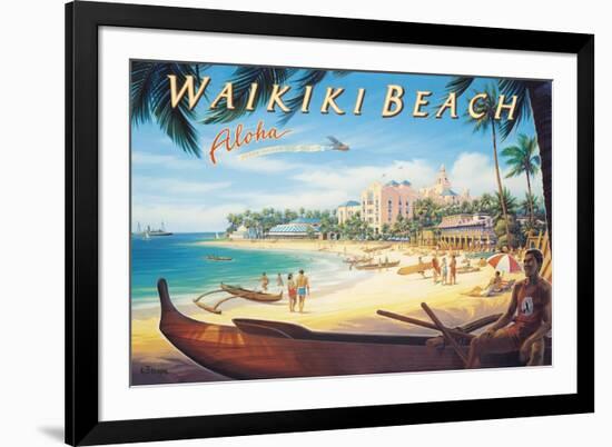 Waikiki Beach-Kerne Erickson-Framed Premium Giclee Print