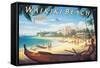 Waikiki Beach-Kerne Erickson-Framed Stretched Canvas