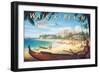 Waikiki Beach-Kerne Erickson-Framed Premium Giclee Print