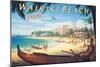 Waikiki Beach-Kerne Erickson-Mounted Premium Giclee Print