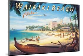 Waikiki Beach-Kerne Erickson-Mounted Art Print