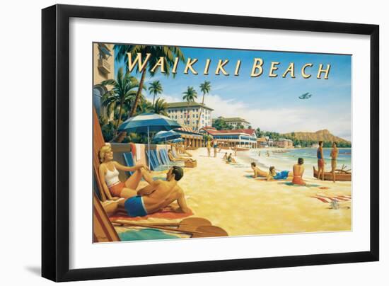 Waikiki Beach-Kerne Erickson-Framed Art Print