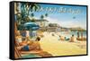 Waikiki Beach-Kerne Erickson-Framed Stretched Canvas