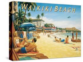 Waikiki Beach-Kerne Erickson-Stretched Canvas