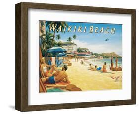 Waikiki Beach-Kerne Erickson-Framed Art Print