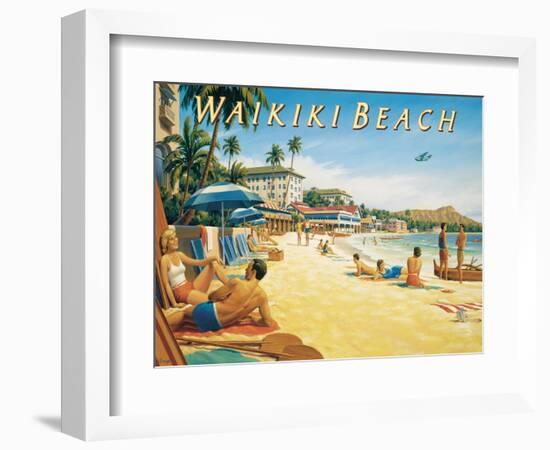 Waikiki Beach-Kerne Erickson-Framed Art Print