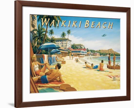 Waikiki Beach-Kerne Erickson-Framed Art Print