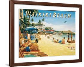 Waikiki Beach-Kerne Erickson-Framed Art Print