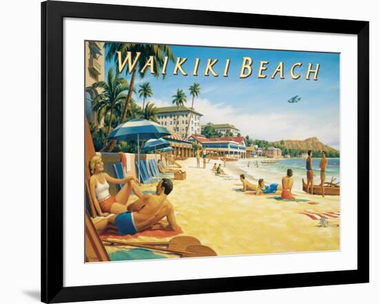 Waikiki Beach-Kerne Erickson-Framed Art Print