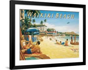 Waikiki Beach-Kerne Erickson-Framed Art Print