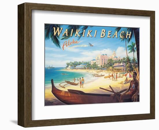 Waikiki Beach-Kerne Erickson-Framed Art Print