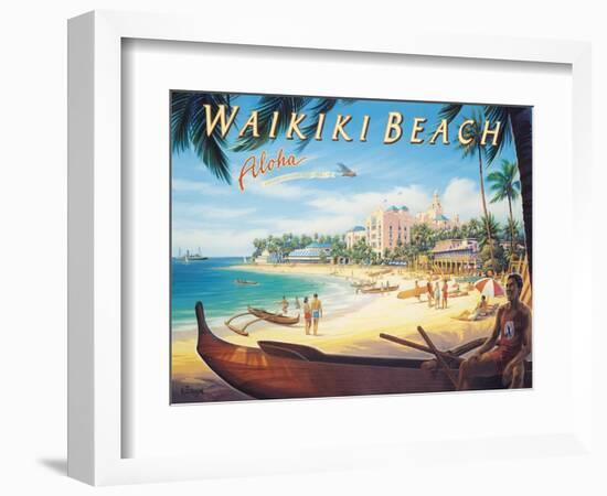 Waikiki Beach-Kerne Erickson-Framed Art Print