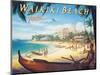 Waikiki Beach-Kerne Erickson-Mounted Art Print