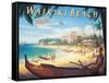 Waikiki Beach-Kerne Erickson-Framed Stretched Canvas