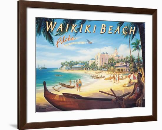 Waikiki Beach-Kerne Erickson-Framed Art Print