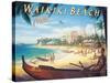 Waikiki Beach-Kerne Erickson-Stretched Canvas