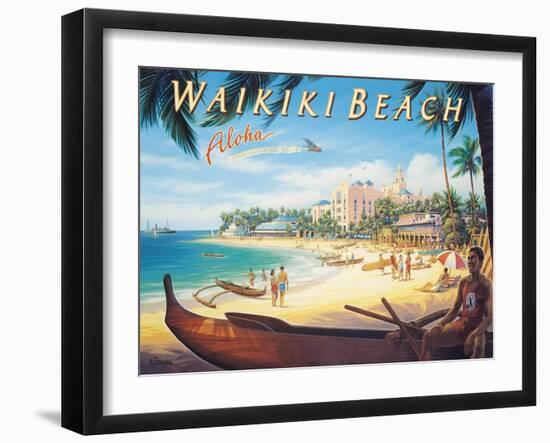 Waikiki Beach-Kerne Erickson-Framed Art Print