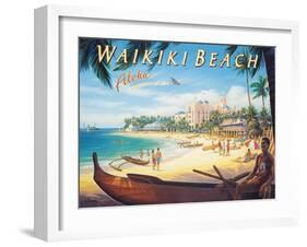 Waikiki Beach-Kerne Erickson-Framed Art Print