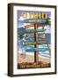 Waikiki, Oahu, Hawaii - Sign Destinations (with Nani Aloha Street)-Lantern Press-Framed Art Print