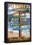 Waikiki, Oahu, Hawaii - Sign Destinations-null-Framed Poster