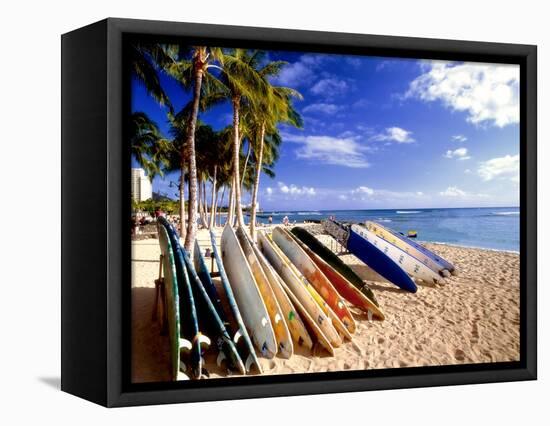 Waikiki Surfboards, Honolulu, Oahu, Hawaii-George Oze-Framed Stretched Canvas