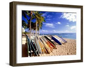 Waikiki Surfboards, Honolulu, Oahu, Hawaii-George Oze-Framed Photographic Print