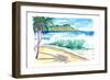 Waikiki Waves with Ocean Spray In Honolulu Hawaii-M. Bleichner-Framed Art Print