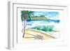 Waikiki Waves with Ocean Spray In Honolulu Hawaii-M. Bleichner-Framed Art Print