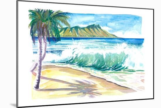 Waikiki Waves with Ocean Spray In Honolulu Hawaii-M. Bleichner-Mounted Art Print