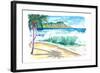 Waikiki Waves with Ocean Spray In Honolulu Hawaii-M. Bleichner-Framed Art Print