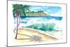 Waikiki Waves with Ocean Spray In Honolulu Hawaii-M. Bleichner-Mounted Art Print