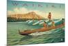 Waikiki-Kerne Erickson-Mounted Premium Giclee Print