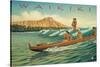 Waikiki-Kerne Erickson-Stretched Canvas