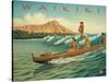 Waikiki-Kerne Erickson-Stretched Canvas