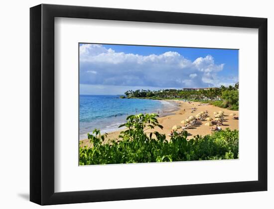 Wailea Beach at the Four Seasons Hotel, Wailea, Island of Maui, Hawaii, USA-null-Framed Art Print