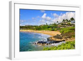 Wailea Beach at the Four Seasons Hotel, Wailea, Island of Maui, Hawaii, USA-null-Framed Art Print