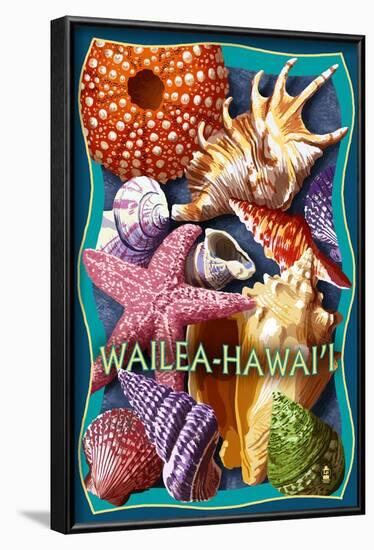 Wailea, Hawaii - Shells Montage-Lantern Press-Framed Art Print