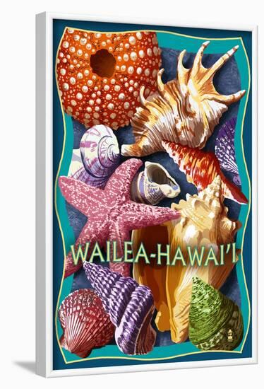 Wailea, Hawaii - Shells Montage-Lantern Press-Framed Art Print