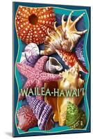 Wailea, Hawaii - Shells Montage-Lantern Press-Mounted Art Print