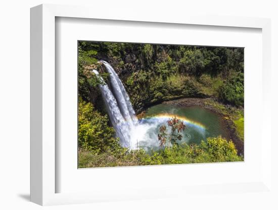 Wailua Falls and Scenery on the Hawaiian Island of Kauai-Andrew Shoemaker-Framed Photographic Print