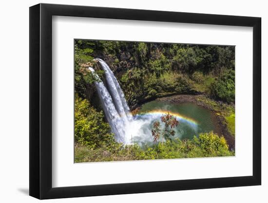 Wailua Falls and Scenery on the Hawaiian Island of Kauai-Andrew Shoemaker-Framed Premium Photographic Print