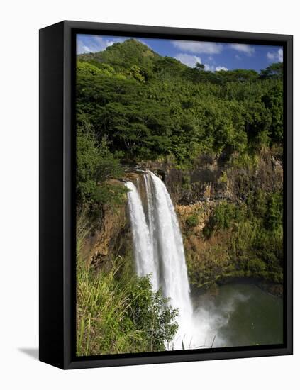 Wailua Falls, Kauai, Hawaii, USA-David R. Frazier-Framed Stretched Canvas