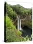 Wailua Waterfall, Kauai-Audrey-Stretched Canvas