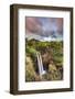 Wailua waterfalls at sunset seen from the lookout, Hawaii, USA-ClickAlps-Framed Photographic Print