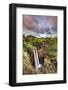 Wailua waterfalls at sunset seen from the lookout, Hawaii, USA-ClickAlps-Framed Photographic Print