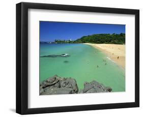 Waimea Bay Beach Park, a Popular Surfing Spot on Oahu's North Shore, Oahu, Hawaii, USA-Robert Francis-Framed Photographic Print